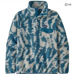 Patagonia Teal and Beige Fleece Pullover